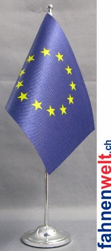 Europ&auml;ische Union Tisch-Fahne DeLuxe ohne St&auml;nder | 15.5 x 24 cm - Bild 1