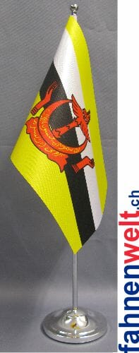 Brunei Tisch-Fahne DeLuxe ohne St&auml;nder | 15.5 x 24 cm - Bild 1