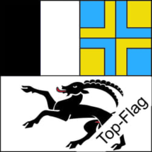 Fahne Graub&uuml;nden GR gedruckt | 150 x 150 cm - Bild 1