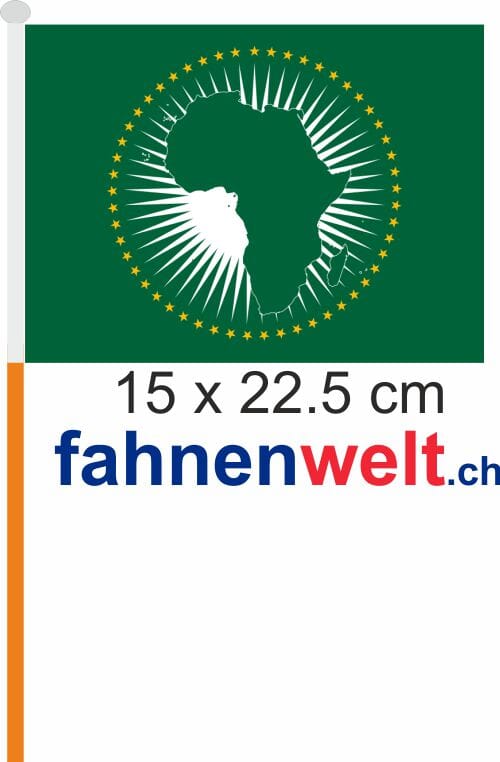 Afrikanische Union Fahne / Flagge am Stab Pack &agrave; 4 St&uuml;ck | 15 x 22.5 cm - Bild 1