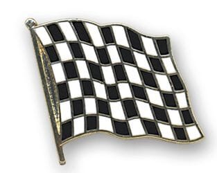 Flaggen Pin Zielflagge geschwungen | ca. 20 mm - Bild 1