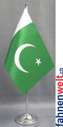 Pakistan Tisch-Fahne DeLuxe ohne St&auml;nder | 15.5 x 24 cm - Bild 1