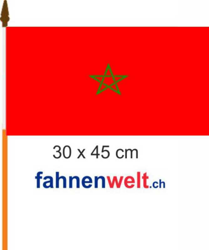 Marokko Fahne / Flagge am Stab | 30 x 45 cm - Bild 1