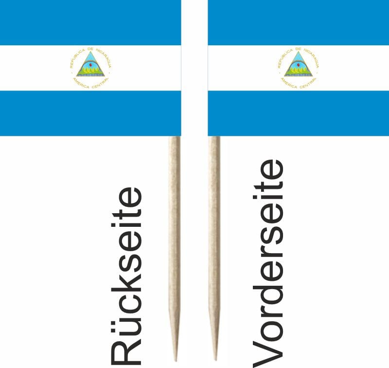 Mini-Fahnen Nicaragua Pack &agrave; 50 St&uuml;ck | 30 x 40 mm - Bild 2