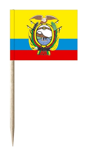 Mini-Fahnen Ecuador Pack &agrave; 50 St&uuml;ck | 30 x 40 mm - Bild 1