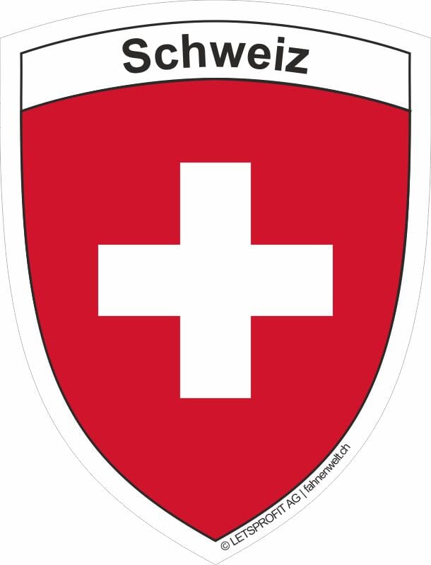 Wappen Aufkleber Schweiz | 6.5 x 8.5 cm | unten in den Spitz - Bild 1