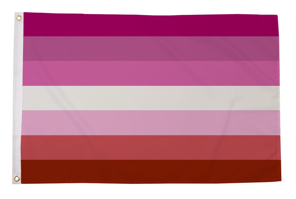 Lesben mit Streifen / Lesbian Stripes Fahne gedruckt | 90 x 150 cm - Bild 1