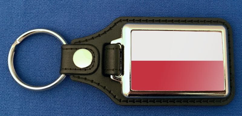 Polen ohne Wappen Schl&uuml;sselanh&auml;nger aus Metall und Kunstleder | ca. 95 X 37 mm - Bild 1