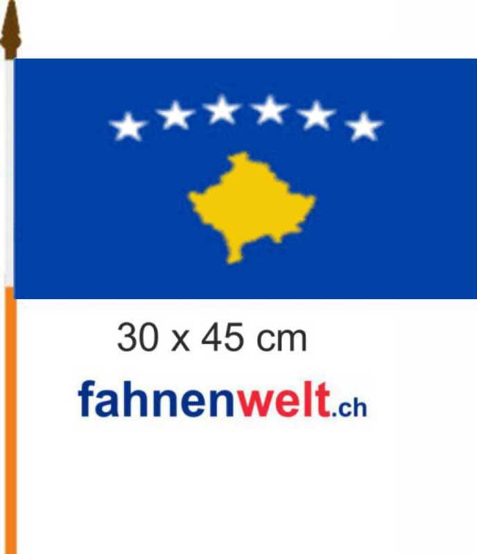 Kosovo Fahne / Flagge am Stab | 30 x 45 cm - Bild 1
