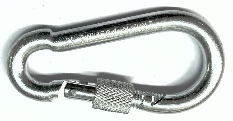 Feuerwehrkarabiner mit Sicherung | Gesamtl&auml;nge 70 mm - Bild 2