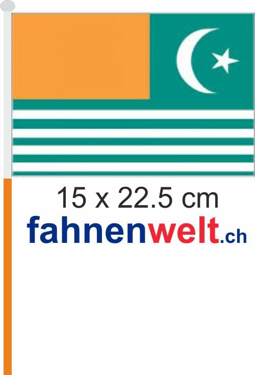 Kaschmir Fahne / Flagge am Stab Pack &agrave; 4 St&uuml;ck | 15 x 22.5 cm - Bild 1