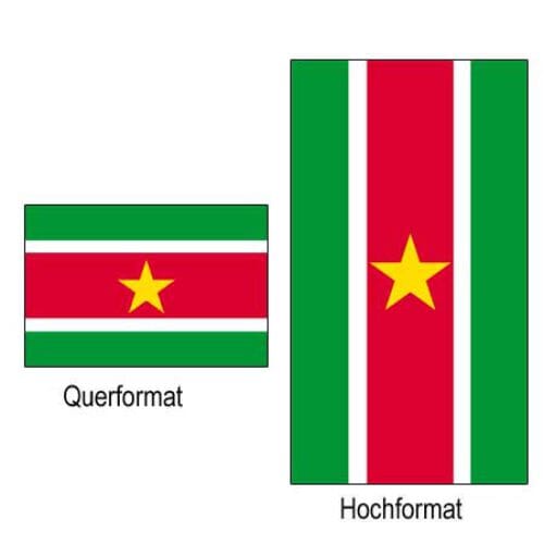 Surinam Fahne aus Multi-Flag im Hoch- und Querformat | diverse Gr&ouml;ssen - Bild 1