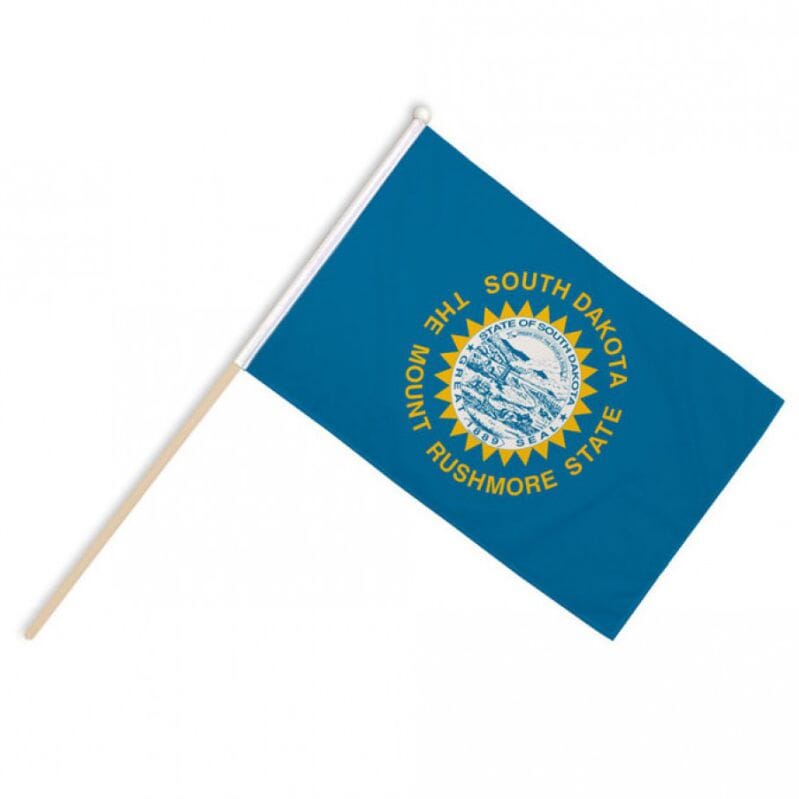 South Dakota Fahne / Flagge am Stab Pack &agrave; 4 St&uuml;ck | 15 x 22.5 cm - Bild 1