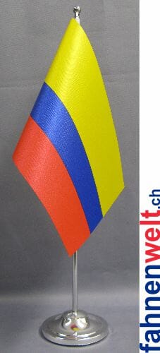 Kolumbien Tisch-Fahne DeLuxe ohne St&auml;nder | 15.5 x 24 cm - Bild 1