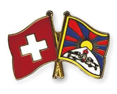 Freundschaftspin Schweiz-Tibet | Gr&ouml;sse ca. 22mm - Bild 1