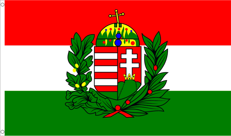 Ungarn mit Wappen Fahne aus Stoff | 60 x 90 cm - Bild 1
