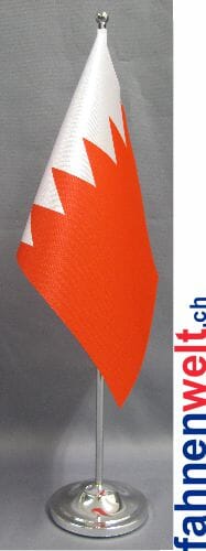Bahrain Tisch-Fahne DeLuxe ohne St&auml;nder | 15.5 x 24 cm - Bild 1