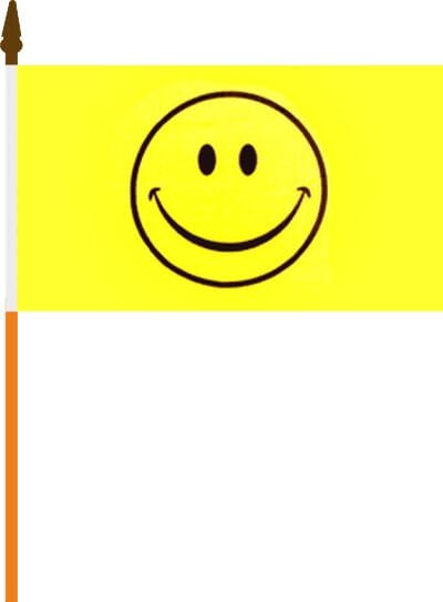 Smiley / Smilie Fahne am Stab gedruckt | 30 x 45 cm - Bild 1