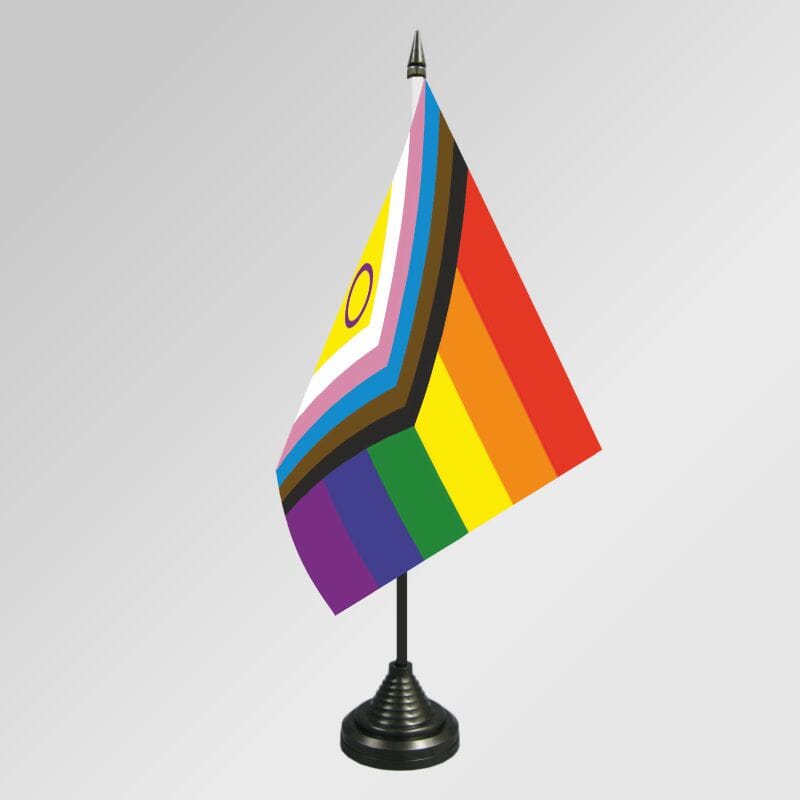 Intersex Progress Pride Tisch-Fahne gedruckt | 10x15 cm - Bild 1