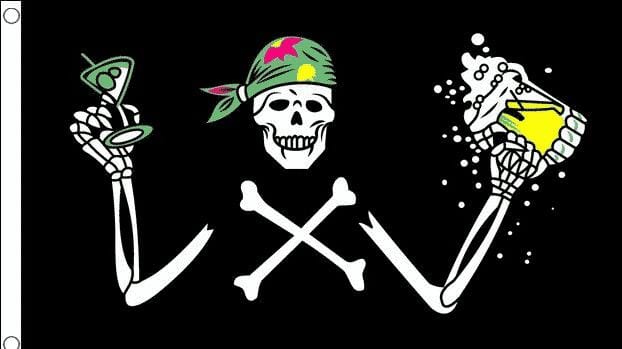 Pirat mit Bier | Pirate Beer Fahne gedruckt | 90 x 150 cm - Bild 1