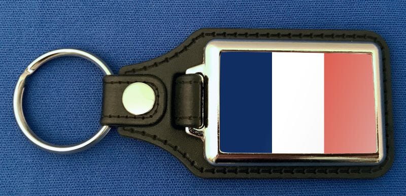 Frankreich Schl&uuml;sselanh&auml;nger aus Metall und Kunstleder | ca. 95 X 37 mm - Bild 1