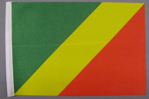 Kongo Brazaville Tisch-Fahne DeLuxe ohne St&auml;nder | 15.5 x 24 cm - Bild 2