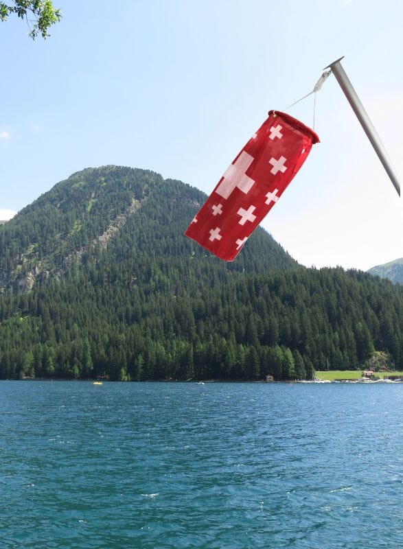 Windsack Schweiz mit vielen Kreuzen kurz | ca. &Oslash; 18 cm x 45 cm / 60 cm - Bild 1