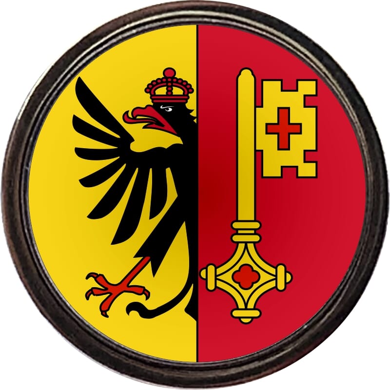Pin Kanton Genf rund mit Verschluss | &Oslash; 1.6 cm - Bild 1