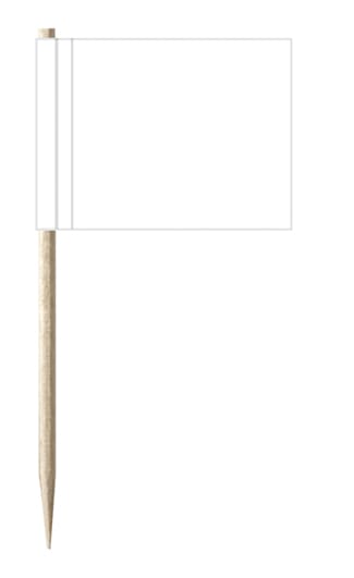 Mini-Fahnen weiss Pack &agrave; 50 St&uuml;ck | 30 x 40 mm - Bild 1