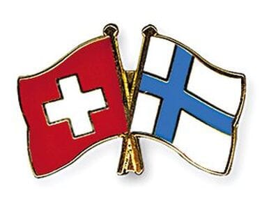 Freundschaftspin Schweiz-Finnland | Gr&ouml;sse ca. 22mm - Bild 1