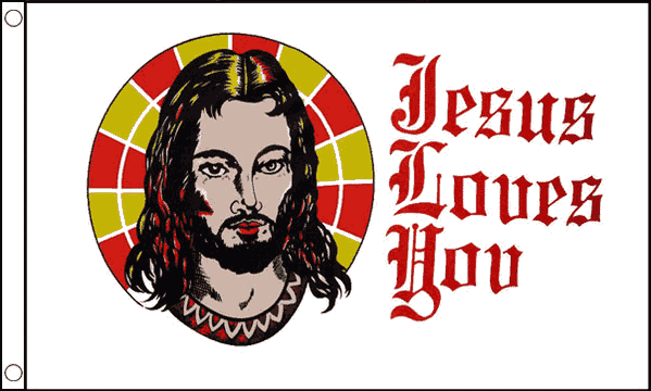 Jesus Loves You Fahne gedruckt | 90 x 150 cm - Bild 1