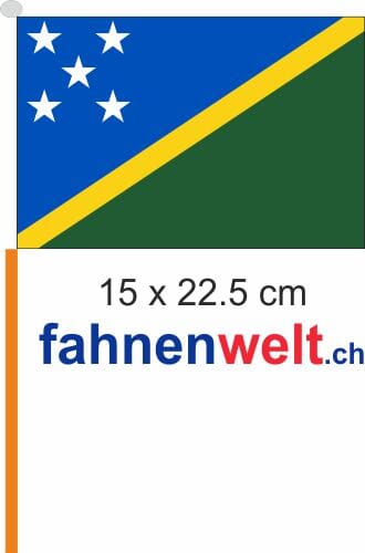 Salomon Inseln Fahne / Flagge am Stab Pack &agrave; 4 St&uuml;ck | 15 x 22.5 cm - Bild 1