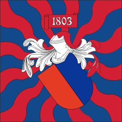 Fahne geflammt Tessin TI | 40 x 40 cm - Bild 1