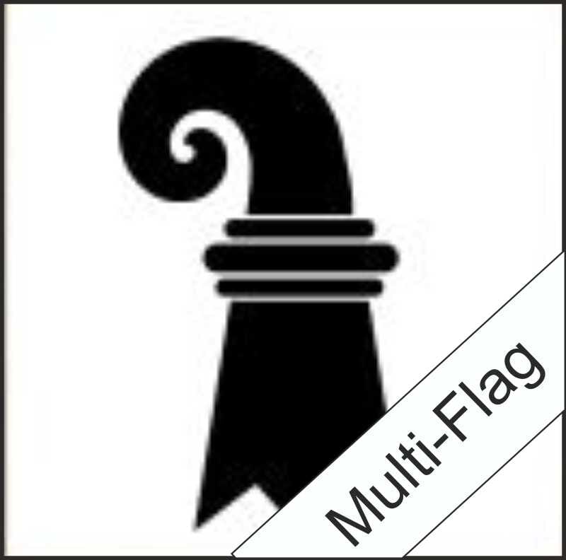 Fahne Basel-Stadt BS gedruckt | 50 x 50 cm - Bild 1