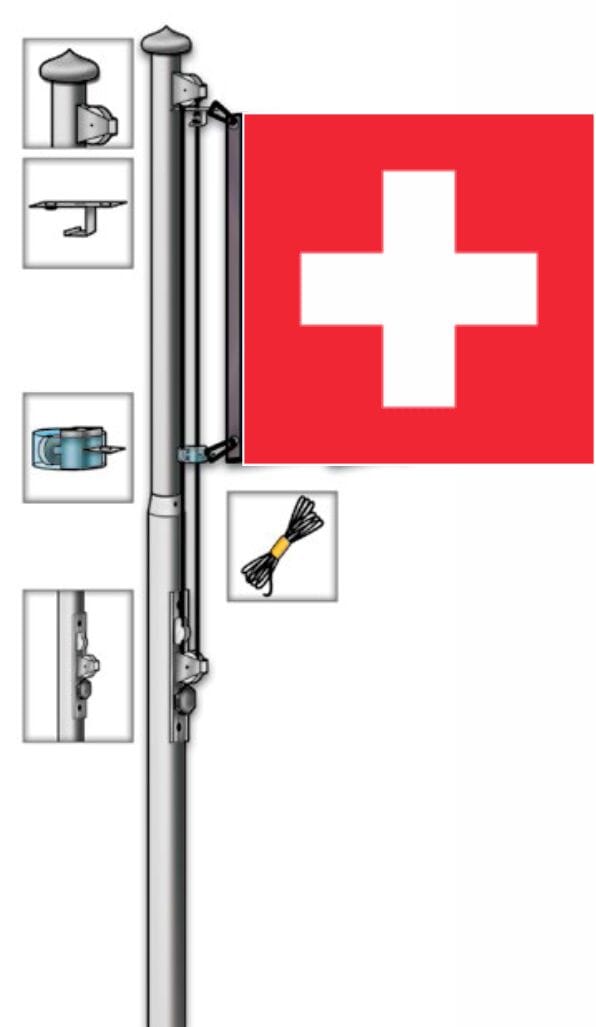 Hiss-Fahnenmast Deluxe in verschiedenen Gr&ouml;ssen - Bild 1