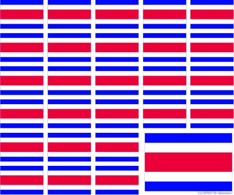 Aufkleber Costa Rica auf Bogen | 12.5 x 10.5 cm - Bild 1