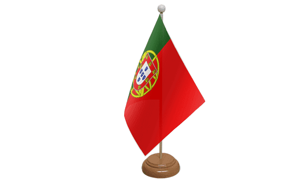 Portugal Tisch-Fahne aus Stoff mit Holzsockel | 22.5 x 15 cm - Bild 1