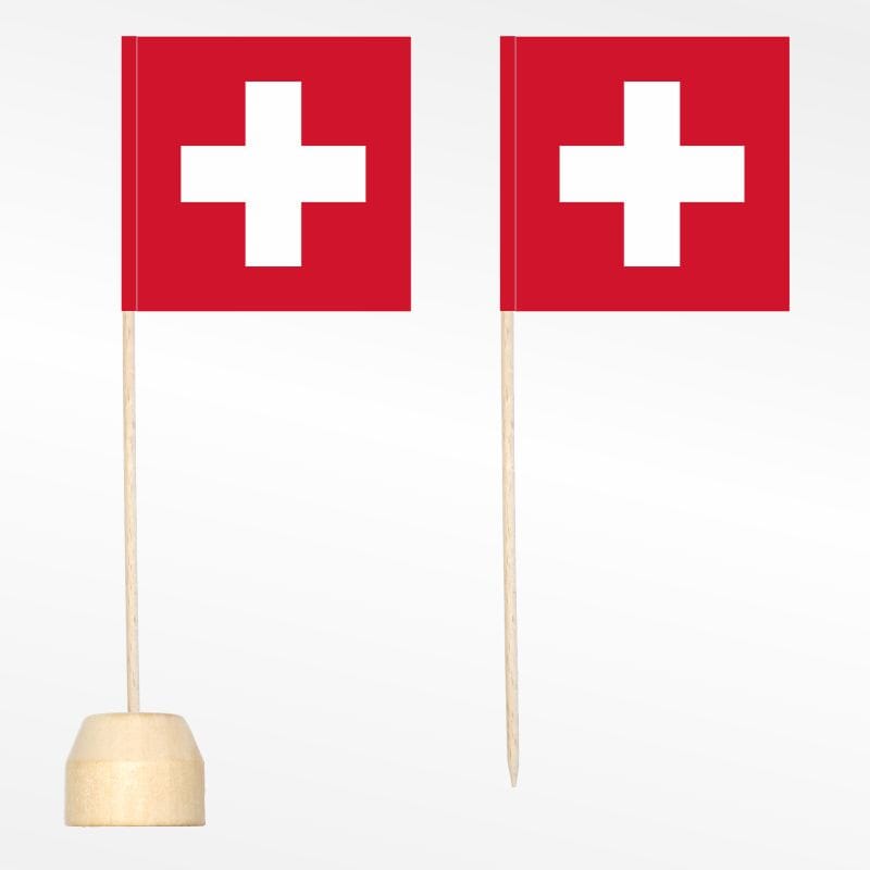 Mini- / Tischf&auml;hnchen Schweiz Pack &agrave; 10 St&uuml;ck | 55 x 55 mm - Bild 1