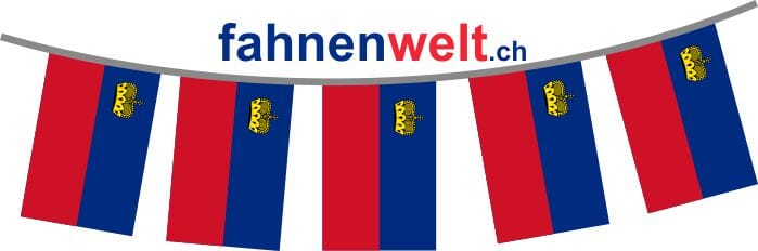 Fahnenkette Liechtenstein gedruckt aus Stoff | 30 Fahnen 15 x 22.5 cm 9 m lang - Bild 1