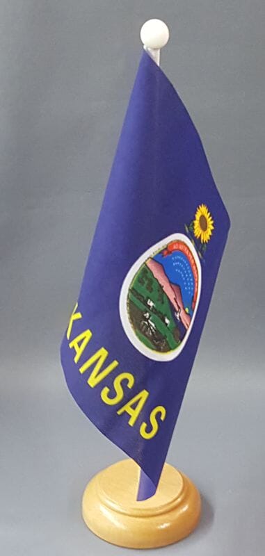 Kansas Tisch-Fahne gedruckt | 10 x 15 cm - Bild 1