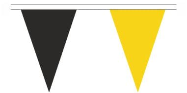 Wimpelkette gelb schwarz gedruckt aus Stoff | 50 Wimpel 19 x 30 cm 20 m lang - Bild 1