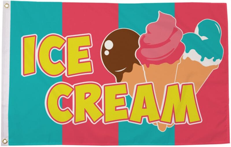 Glace / Eiscrem / Ice Cream Fahne aus Stoff | 90 x 150 cm - Bild 1