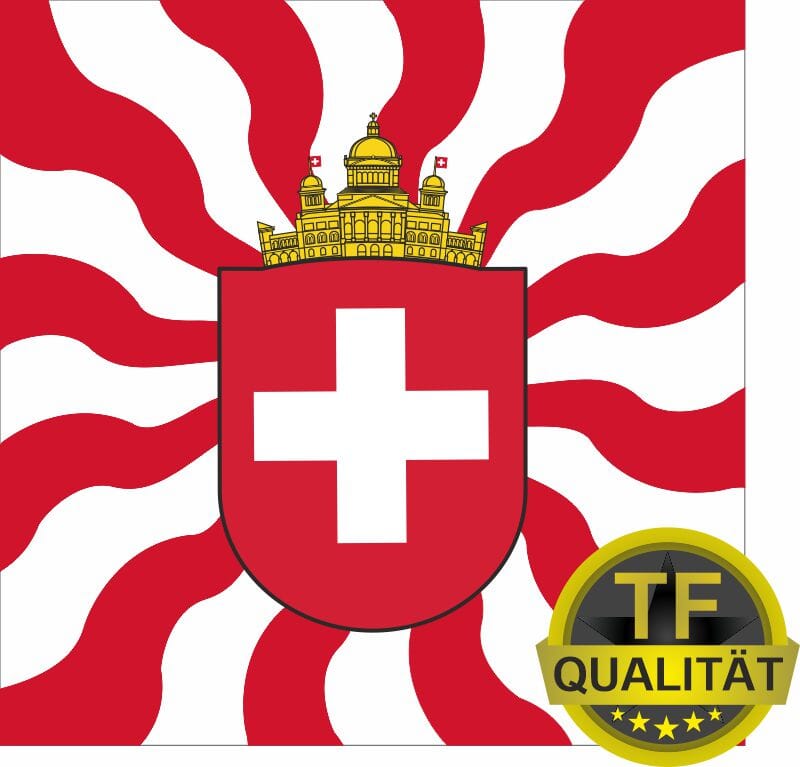 Fahne geflammt Schweiz Parlament Top-Flag | 80 x 80 cm und Gr&ouml;sser - Bild 1