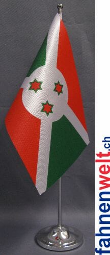 Burundi Tisch-Fahne DeLuxe ohne St&auml;nder | 15.5 x 24 cm - Bild 1