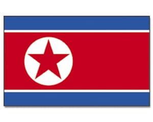 Nordkorea Hissfahne gedruckt im Querformat | 90 x 150 cm - Bild 1