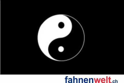 Yin Yang Fahne schwarz gedruckt | 90 x 150 cm - Bild 1