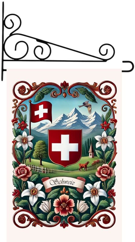 Wandhalter f&uuml;r Gartenfahnen schwarz &ndash; 33.5 x 20.5 cm - Bild 2