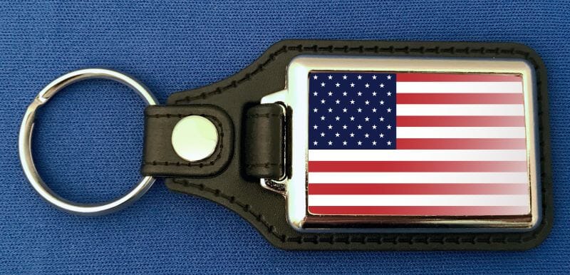 USA | Vereinigte Staaten von Amerika Schl&uuml;sselanh&auml;nger aus Metall und Kunstleder | ca. 95 X 37 mm - Bild 1