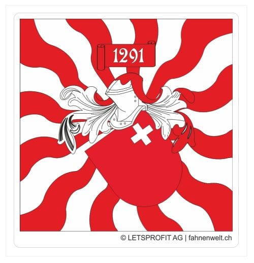 Schwyz Aufkleber geflammt | 7 x 7 cm - Bild 1