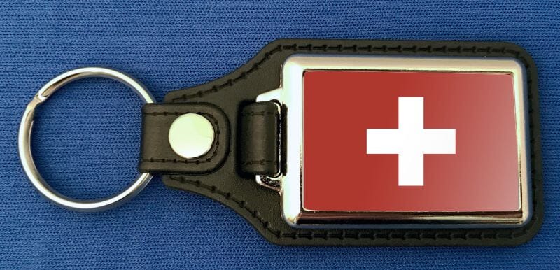 Schweiz Schl&uuml;sselanh&auml;nger aus Metall und Kunstleder | ca. 95 X 37 mm - Bild 1